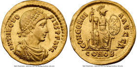 Theodosius I, Eastern Roman Empire (AD 379-395). AV solidus (20mm, 4.40 gm, 6h). NGC XF 5/5 - 3/5, edge bend, light marks. Constantinople, 4th officin...