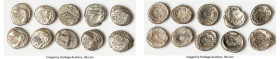 ANCIENT LOTS. Greek. Caria. Halicarnassus. Ca. 510-480 BC. Lot of ten (10) AR hectes. Good-VF. Includes: Ten AR hectes, head of ketos right or left / ...