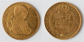 Charles IV gold 8 Escudos 1805 PTS-PJ XF, Potosi mint, KM81. 36.9mm. 27.02gm. HID09801242017 © 2024 Heritage Auctions | All Rights Reserved www.HA.com...