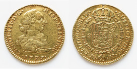 Charles III gold 2 Escudos 1777 NR-JJ About XF, Nuevo Reino (Bogota) mint, KM49.1. 22.4mm. 6.69gm. HID09801242017 © 2024 Heritage Auctions | All Right...
