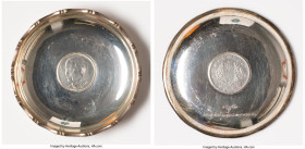 People's Republic. Kwangtung 20 Cents Coin Mounted silver Ash-Tray, 75.2mm. 35.0mm. Silver dish or ash-tray with coin copy moiunted at base. Sterling ...