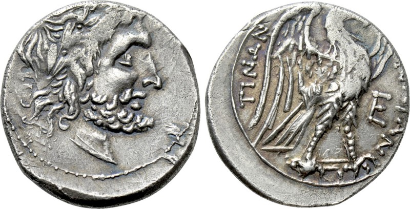 SICILY. Akragas. Drachm (Circa 214-210 BC). 

Obv: Laureate head of Zeus right...