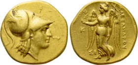 KINGS OF MACEDON. Alexander III 'the Great' (336-323 BC). GOLD Stater. Sidon. Dated RY 10 of Abdalonymos (324/3 BC). Lifetime issue.