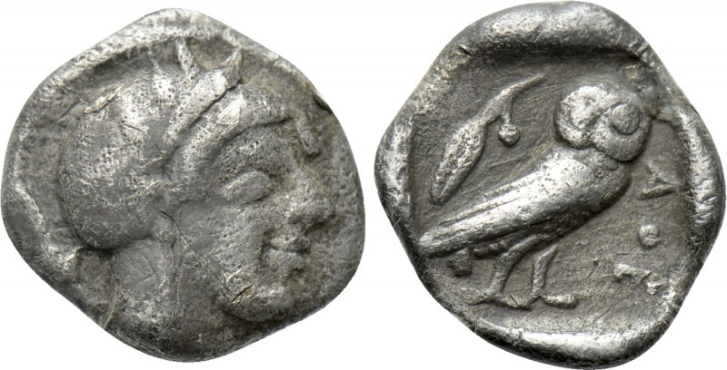 ATTICA. Athens. Obol (Circa 465-454 BC). 

Obv: Helmeted archaic head of Athen...
