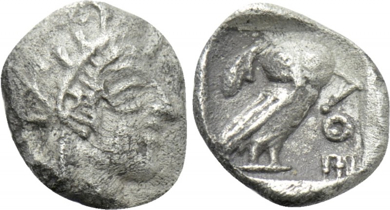 ATTICA. Athens. Hemiobol (Circa 454-404 BC). 

Obv: Helmeted head of Athena ri...