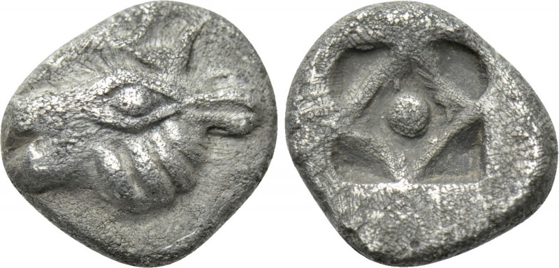 ASIA MINOR. Uncertain. Obol (5th century BC). 

Obv: Head of horned lion left ...