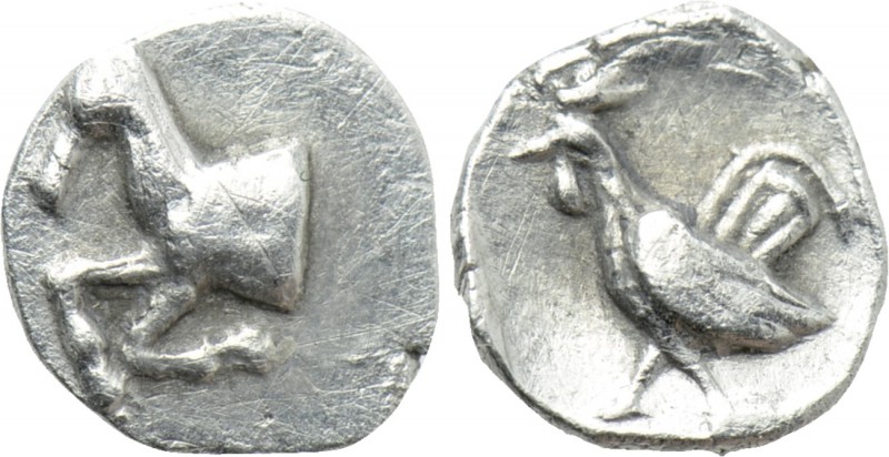 TROAS. Dardanos. Tetartemorion (5th century BC). 

Obv: Forepart of horse left...