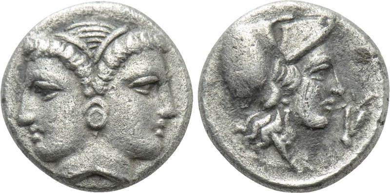 MYSIA. Lampsakos. Diobol (4th-3rd centuries BC). 

Obv: Janiform female head....