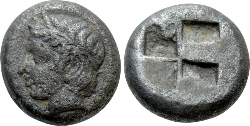 LESBOS. Uncertain. BI 1/3 Stater (550-480 BC).

Obv: Laureate head of Apollo l...