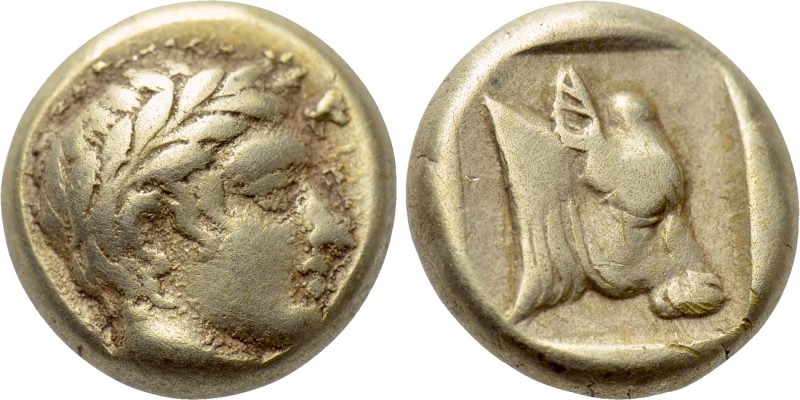 LESBOS. Mytilene. EL Hekte (Circa 454-428/7 BC). 

Obv: Laureate head of Apoll...