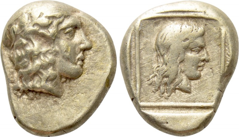 LESBOS. Mytilene. EL Hekte (Circa 412-378 BC). 

Obv: Laureate head of Apollo ...