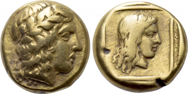 LESBOS. Mytilene. EL Hekte (Circa 412-378 BC). 

Obv: Laureate head of Apollo ...