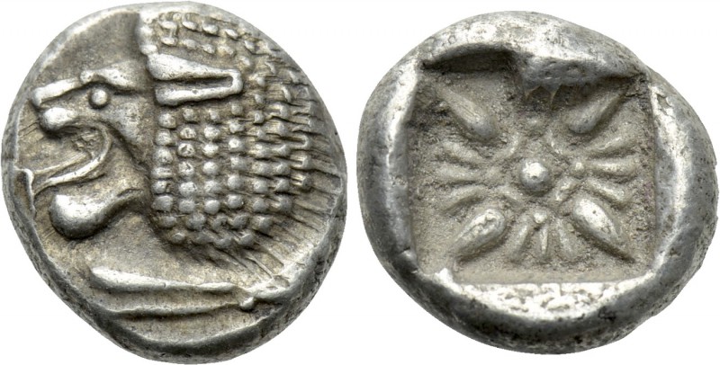 IONIA. Miletos. Diobol (6th-5th centuries BC). 

Obv: Forepart of lion right, ...