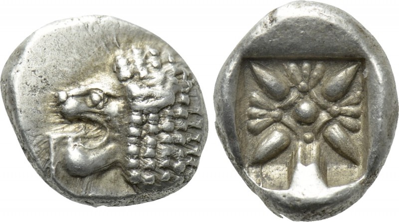 IONIA. Miletos. Diobol (6th-5th centuries BC). 

Obv: Forepart of lion right, ...