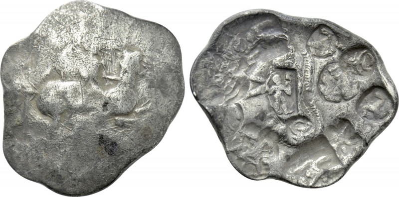 PAMPHYLIA. Aspendos. Drachm (Circa 420-360 BC). 

Obv: Warrior, hurling spear,...