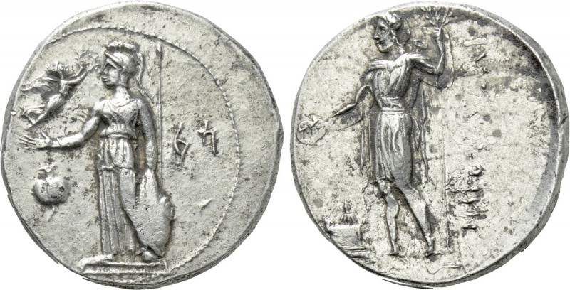 PAMPHYLIA. Side. Stater (Circa 360-333 BC).

Obv: Athena standing left, restin...