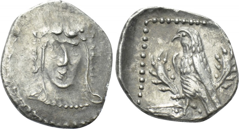 CILICIA. Uncertain. Obol (4th century BC). 

Obv: Facing head of Herakles, wea...