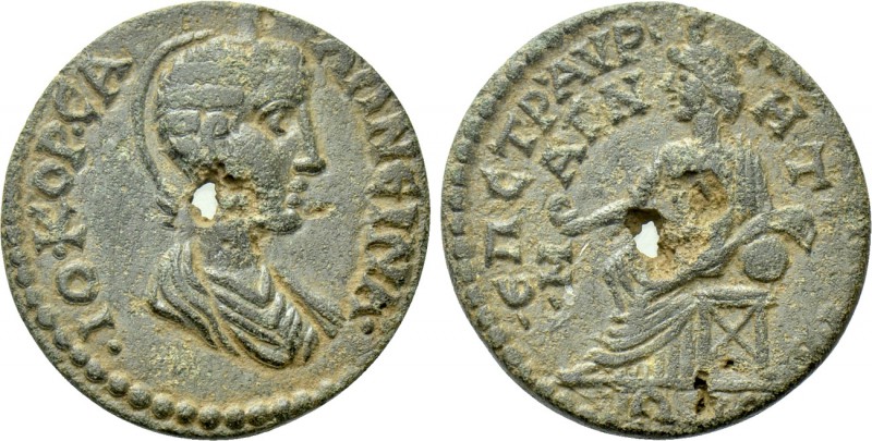 LYDIA. Magnesia ad Sipylum. Salonina (Augusta, 254-268). Ae. Aur. Longinus, stra...