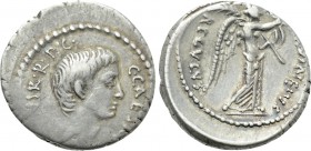 OCTAVIAN. Denarius (42 BC). Rome. L. Livineius Regulus, moneyer.