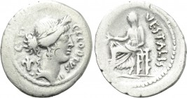 C. CLODIUS C.F. VESTALIS (43 BC). Denarius. Rome.