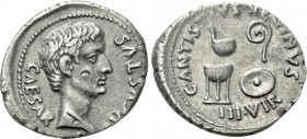 AUGUSTUS (27 BC-14 AD). Denarius. Rome. C. Antistius Reginus, moneyer.