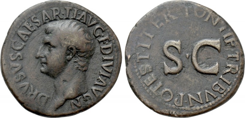 DRUSUS (Died 23). Ae As. Rome. Struck under Tiberius. 

Obv: DRVSVS CAESAR TI ...