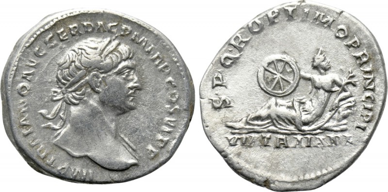 TRAJAN (98-117). Denarius. Rome. 

Obv: IMP TRAIANO AVG GER DAC P M TR P COS V...