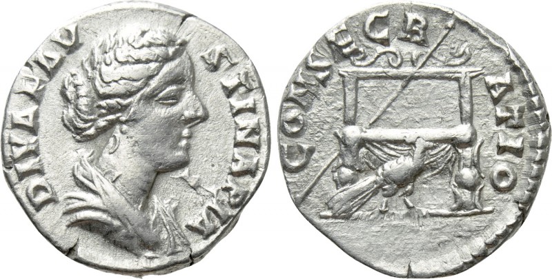 DIVA FAUSTINA II (Died 175/6). Denarius. Rome. Struck under Marcus Aurelius. 
...