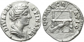 DIVA FAUSTINA II (Died 175/6). Denarius. Rome. Struck under Marcus Aurelius.