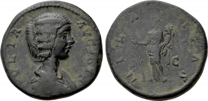 JULIA DOMNA (Augusta, 193-217). As. Rome. 

Obv: IVLIA AVGVSTA. 
Draped bust ...