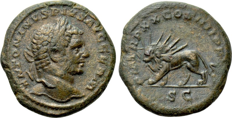CARACALLA (198-217). As. Rome. 

Obv: ANTONINVS PIVS AVG GERM. 
Laureate head...