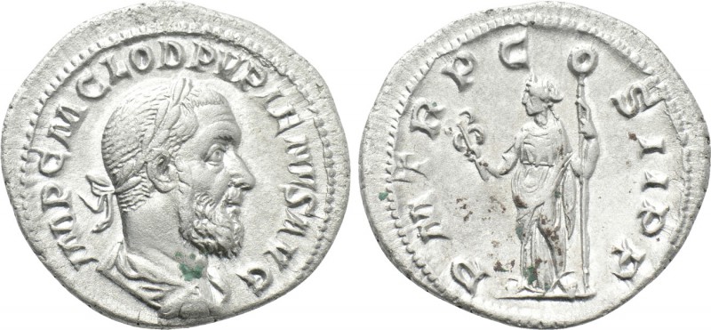 PUPIENUS (238). Denarius. Rome.

Obv: IMP C M CLOD PVPIENVS AVG.
Laureate, dr...