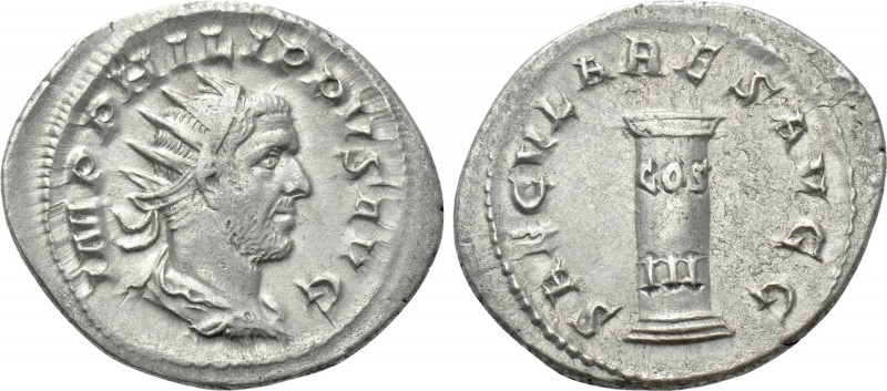 PHILIP I THE ARAB (244-249). Antoninianus. Rome. Saecular Games/1000th Anniversa...