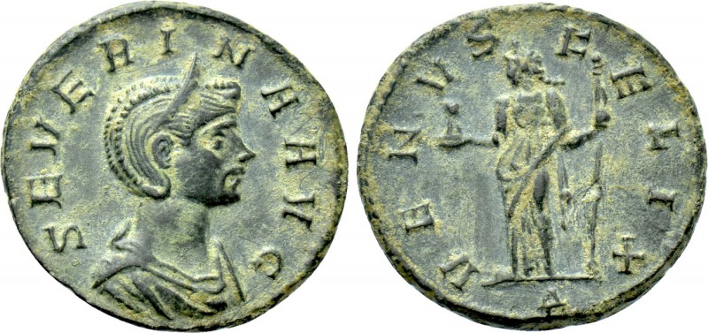 SEVERINA (Augusta, 270-275). Ae Denarius. Rome. 

Obv: SEVERINA AVG. 
Draped ...