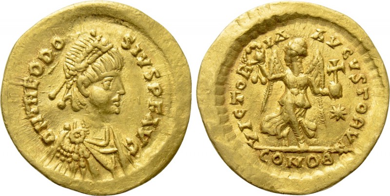 THEODOSIUS II (402-450). GOLD Tremissis. Constantinople. 

Obv: D N THEODOSIVS...