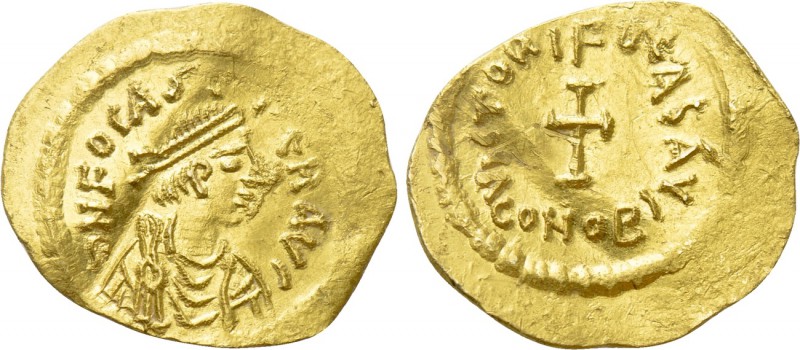PHOCAS (602-610). GOLD Tremissis. Constantinople. 

Obv: δ N FOCAS PЄR AVG. 
...