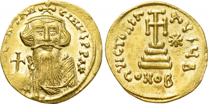 CONSTANS II (641-668). GOLD Solidus. Constantinople. Light weight issue of 23 si...