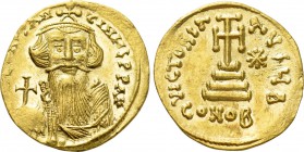 CONSTANS II (641-668). GOLD Solidus. Constantinople. Light weight issue of 23 siliquae.