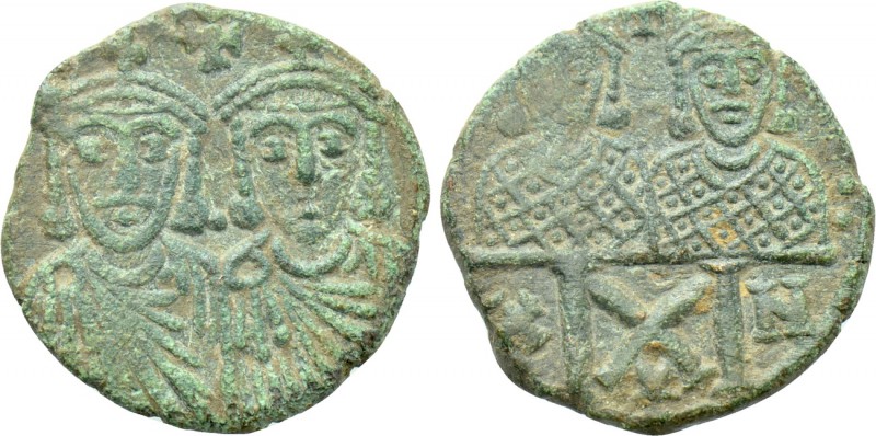 LEO IV with CONSTANTINE VI, CONSTANTINE V and LEO III (775-780). Follis. Constan...