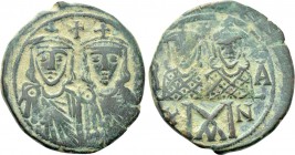 LEO IV with CONSTANTINE VI, CONSTANTINE V and LEO III (775-780). Follis. Constantinople.