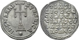 BASIL I THE MACEDONIAN with CONSTANTINE (867-886). Miliaresion. Constantinople.