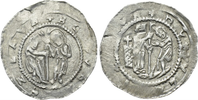 BOHEMIA. Ladislaus (Vladislav) II (As duke, 1140-1158). Denár. 

Obv: Saint st...