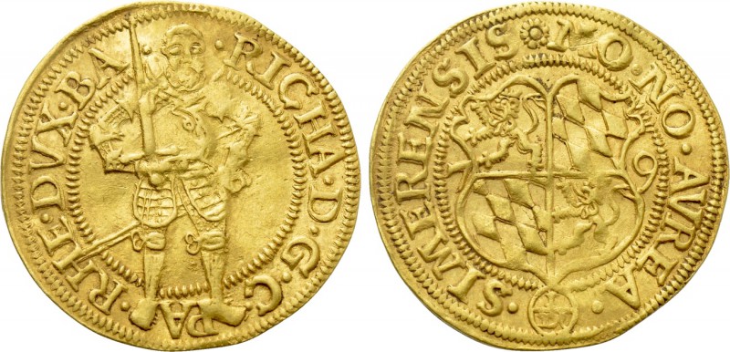 GERMANY. Pfalz-Simmern. Richard (1569-1598). GOLD Ducat (1579). Simmern. 

Obv...