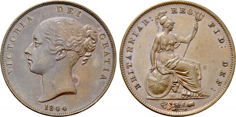 GREAT BRITAIN. Victoria (1837-1901). Penny (1844). London. 

Obv: VICTORIA DEI...