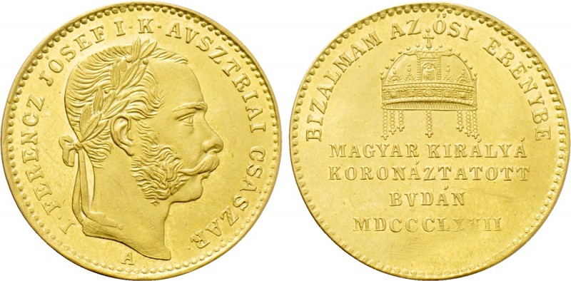 HUNGARY. Franz Joseph I (1848-1916). GOLD Medallic Ducat (1867-A). Wien (Vienna)...