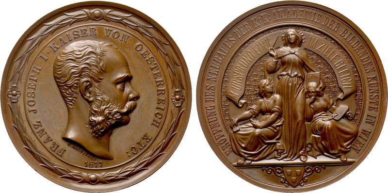 AUSTRIA. Franz Joseph I (1848-1916). Bronze Medal (1877). By C. Radnitzky. Comme...