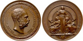 AUSTRIA. Franz Joseph I (1848-1916). Bronze Medal (1877). By C. Radnitzky. Commemorating the Opening of the Academy of Fine Arts.