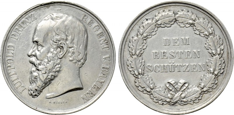 GERMANY. Bayern. Luitpold (Prince Regent, 1886-1912). Silver Shooting Medal. 
...