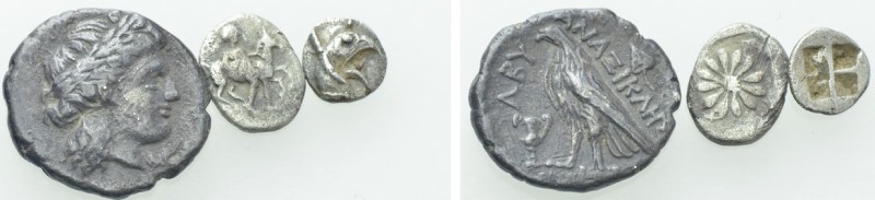 3 Greek Coins. 

Obv: .
Rev: .

. 

Condition: See picture.

Weight: g....