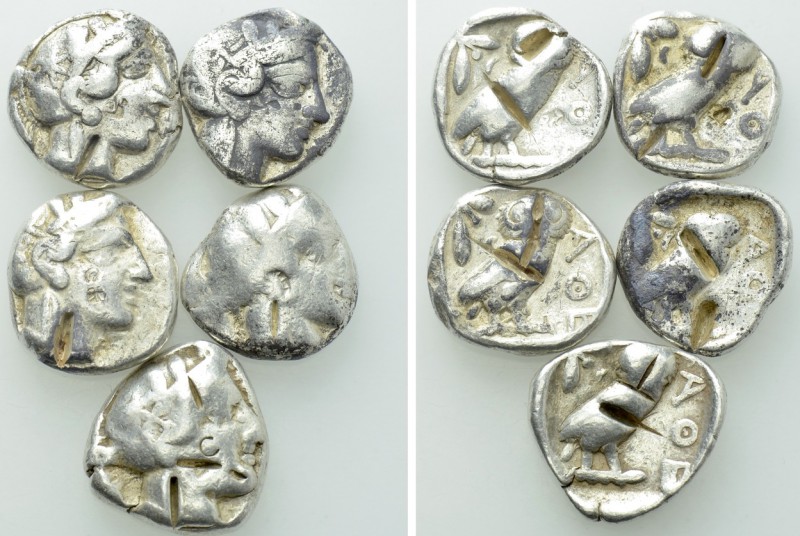 5 Tetradrachms of Athens. 

Obv: .
Rev: .

. 

Condition: See picture.
...